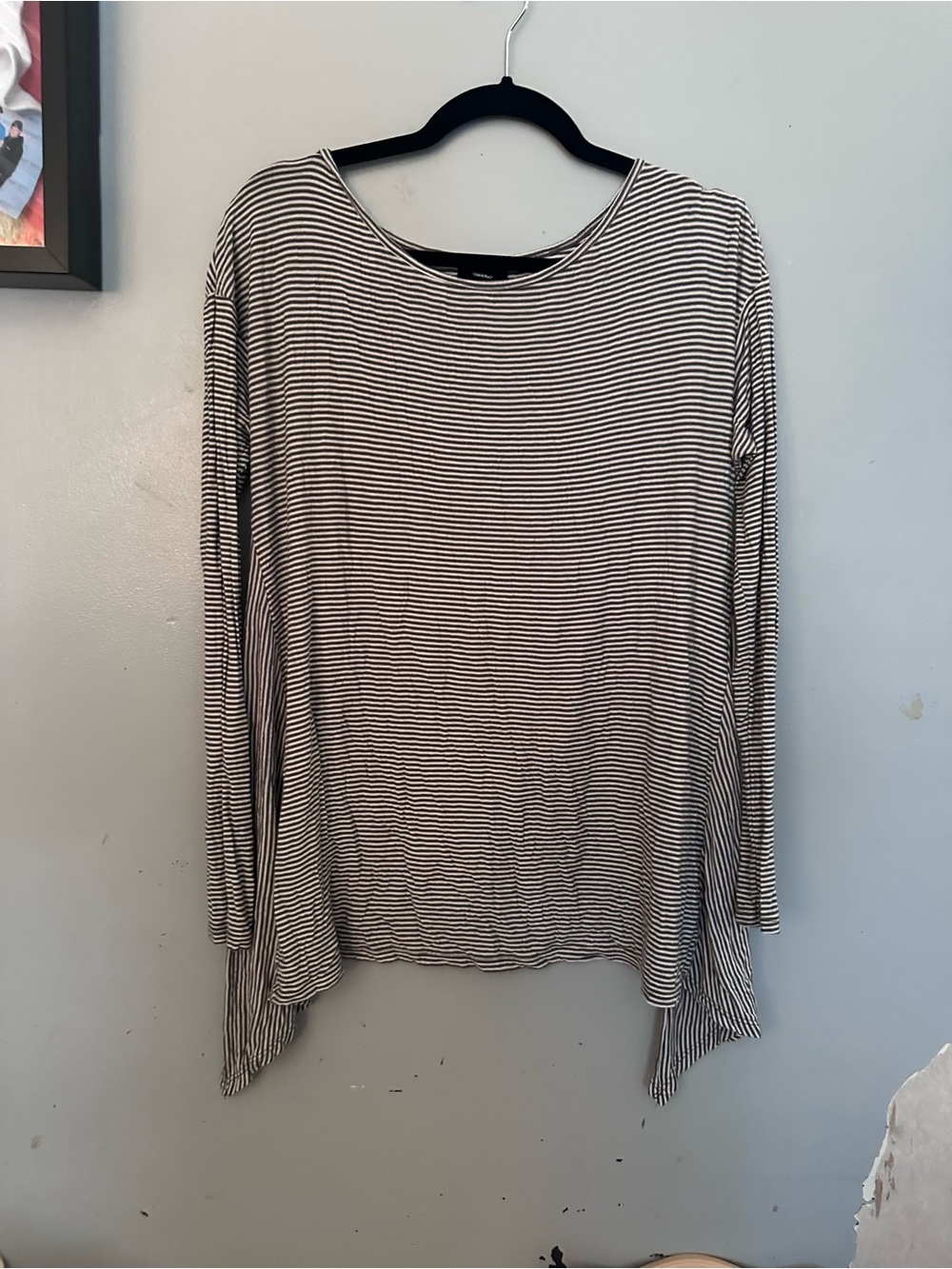 Mossimo Supply Co. Black and White Striped Long Sleeve Tee